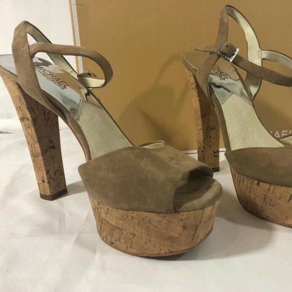 Michael Kors Women’s Shoes Sandals Suede Heels 9 - Picture 2 of 12
